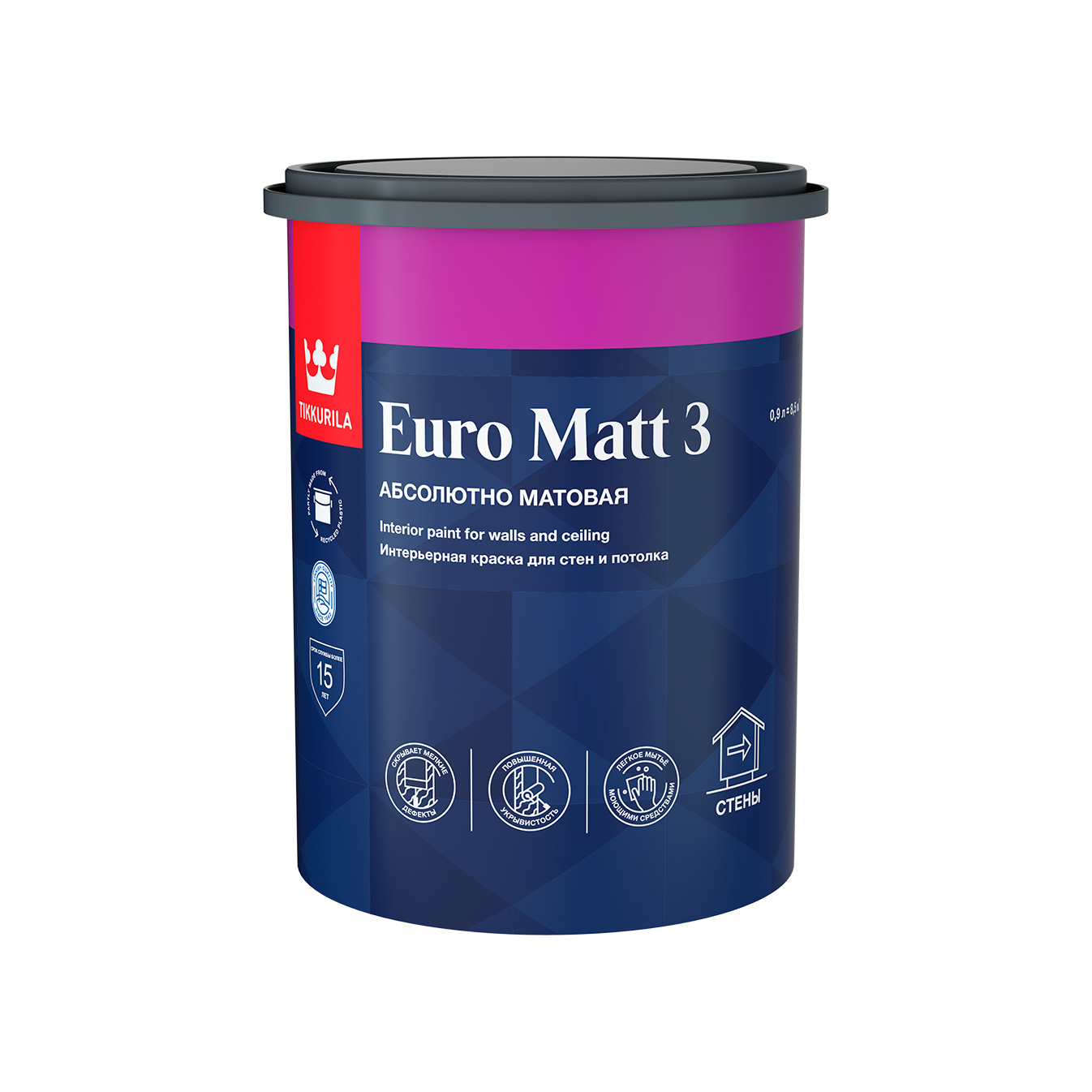 Интерьерная краска Tikkurila арт EURO MATT 3 A 0.9 фото 1