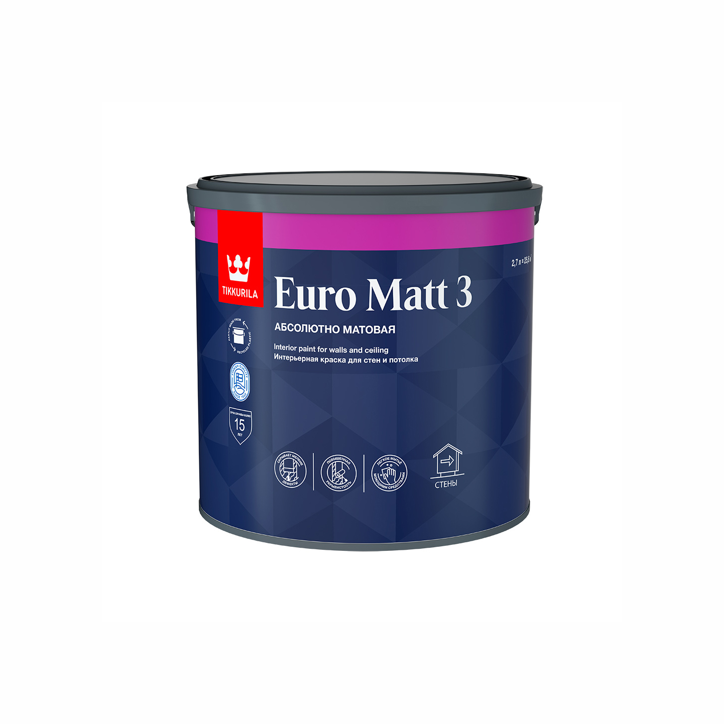 Интерьерная краска Tikkurila арт EURO MATT 3 A 2.7 фото 1