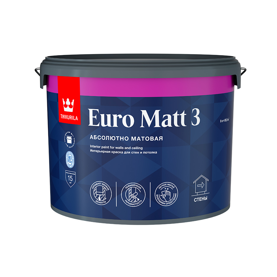 Интерьерная краска Tikkurila арт EURO MATT 3 A 9 фото 1
