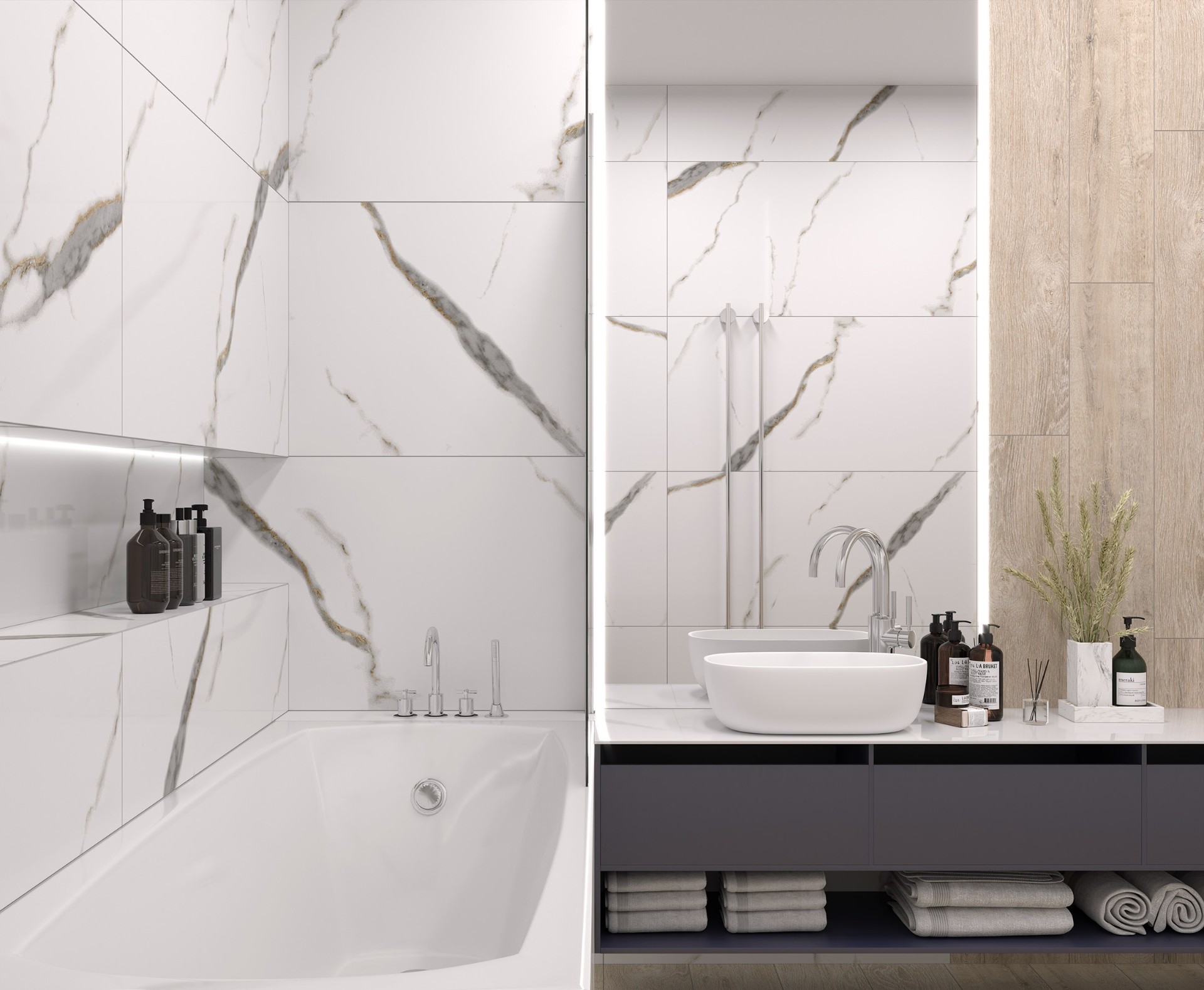 Керамогранит Laparet арт Golden White Statuario фото 2