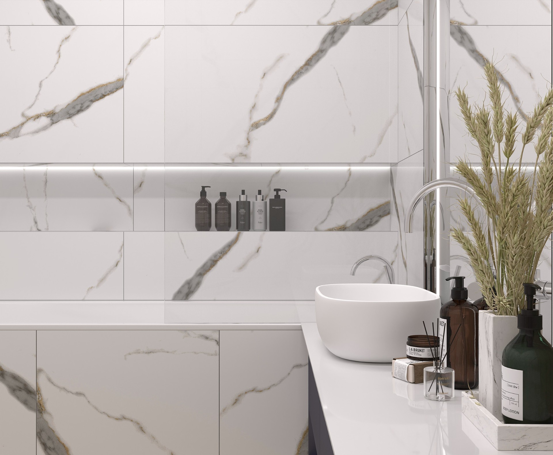 Керамогранит Laparet арт Golden White Statuario фото 3