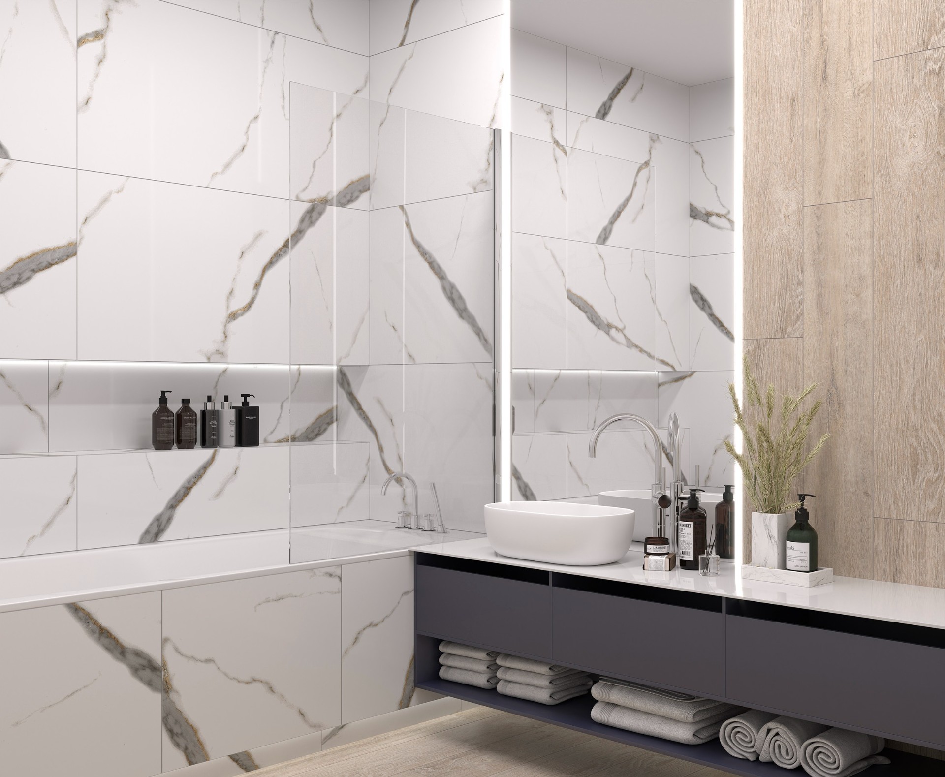 Керамогранит Laparet арт Golden White Statuario фото 4