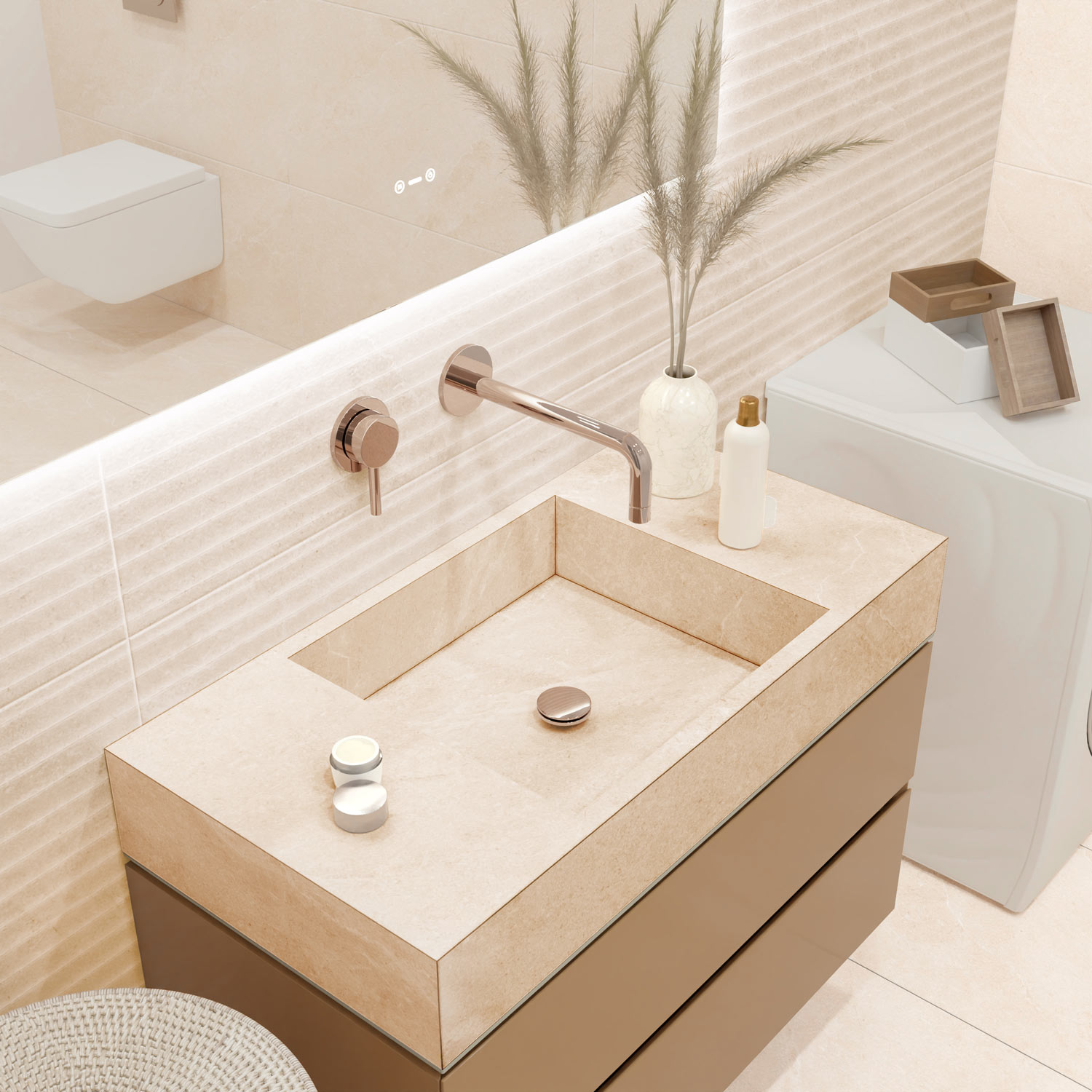 Керамогранит Global Tile арт Амбани, бежевый, 1000x500 фото 2