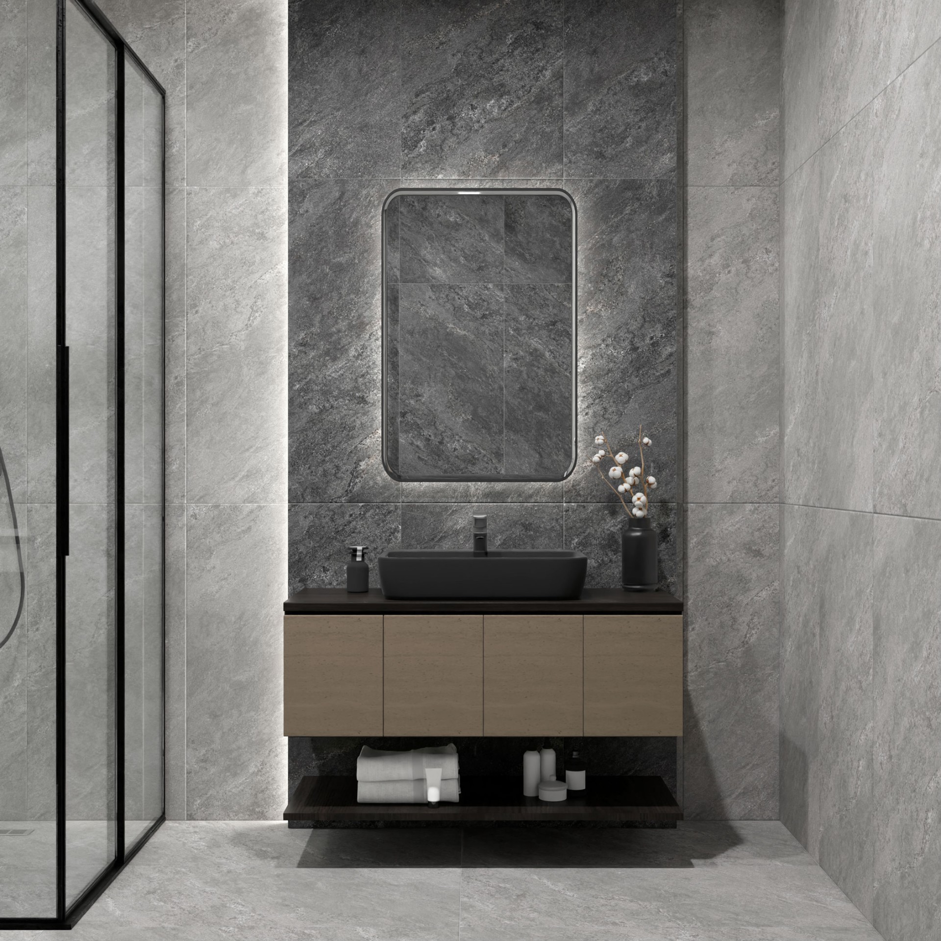 Керамогранит Global Tile арт Виталити, темно-серый, 1000x500 фото 2
