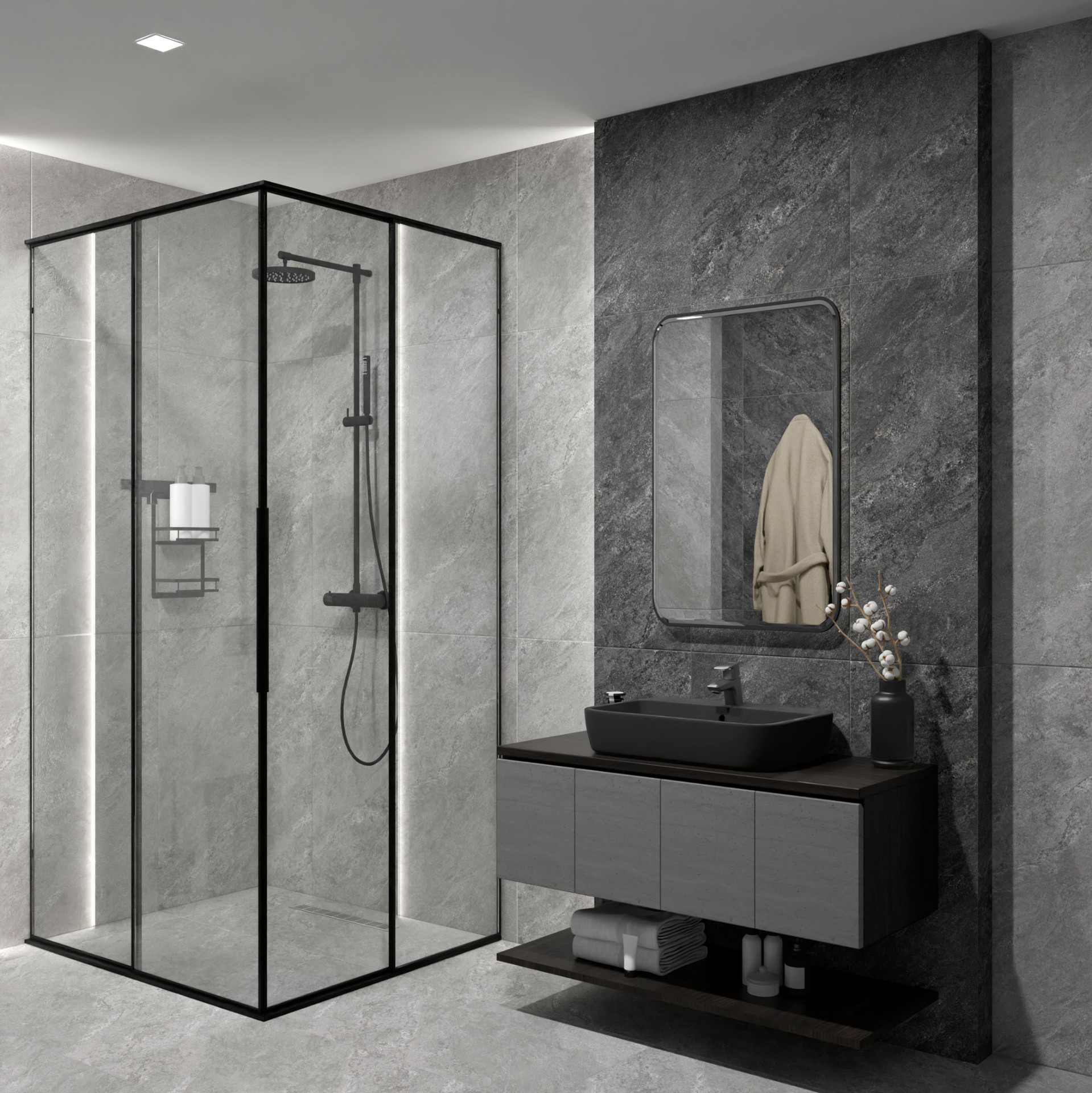 Керамогранит Global Tile арт Виталити, темно-серый, 1000x500 фото 3