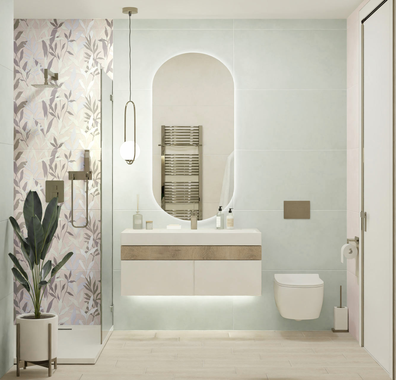 Керамогранит Global Tile арт Мечта, мятный, 1000x500 фото 3
