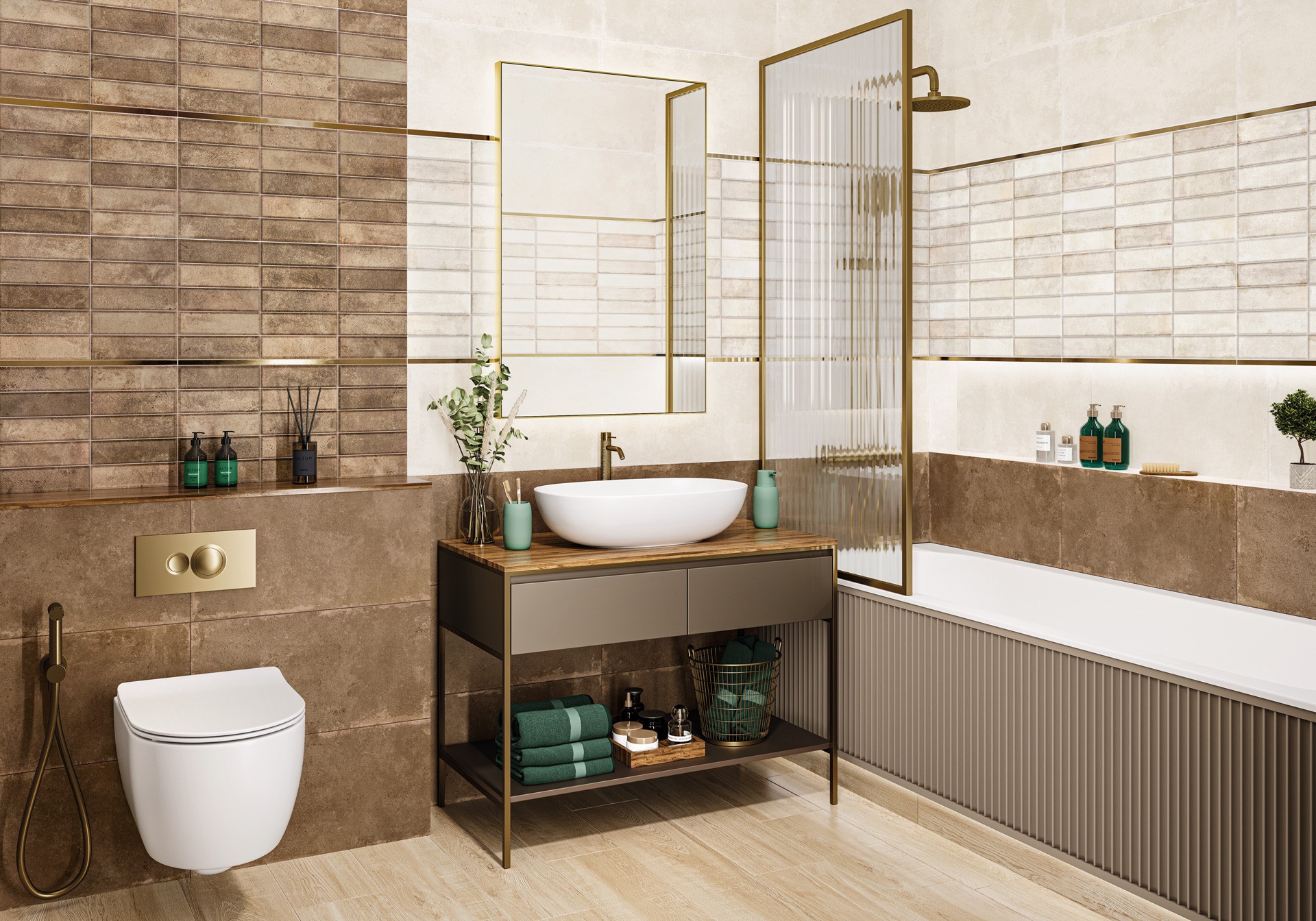 Керамическая плитка New Trend арт Эльбрус, кремовый, 600x300 фото 3