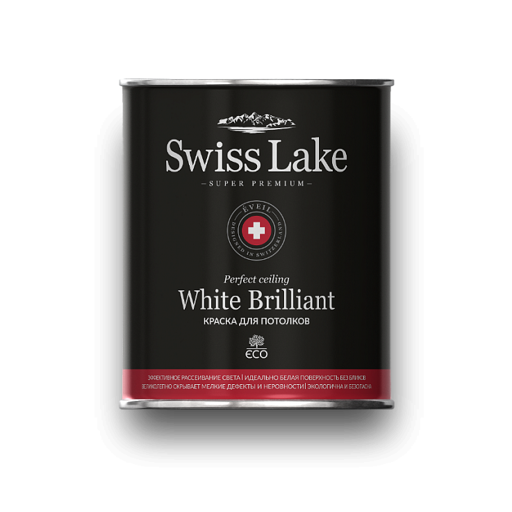 Интерьерная краска Swiss Lake арт White Brilliant A, 2.7 л фото 2