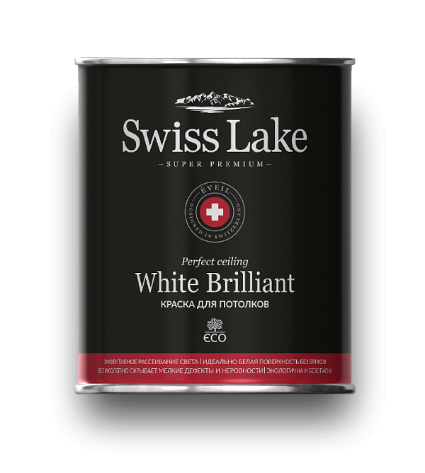 Интерьерная краска Swiss Lake арт White Brilliant A, 9 л фото 1
